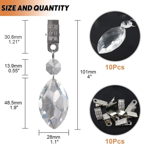 Förpackning med 10 kristallbordsdukar med metallklämmor, perfekt för trädgårdsfester, picknickar, bröllop, bufféer och bordsdukar. Cyslmuk