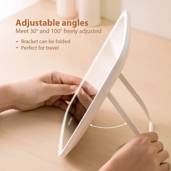 Makeup Mirror Touch Screen Dressing Table Mirror With Led Brightness Adjustable Portable Usb Rechargeable