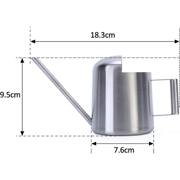 11OZ/300ml Borstad Rostfritt Stål Tjock Vattenkanna Lång Pip Mini Vattenkruka för Bonsai Blommor Växter i Trädgård Hemmakontor Uteplats