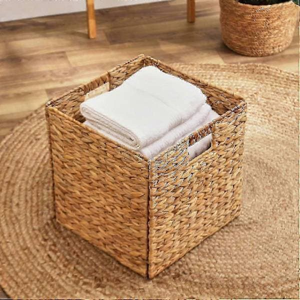1-pack vattenhyacint förvaringskub för sovrumsorganisation 30 x 30 cm_yux