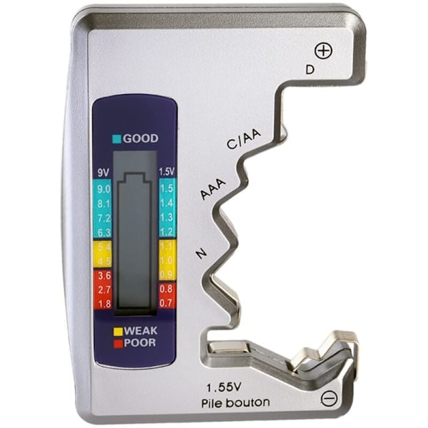 Universal Digital Batteritester til AA AAA CDN 9V 1.5V Knapcelle Mini Batterier
