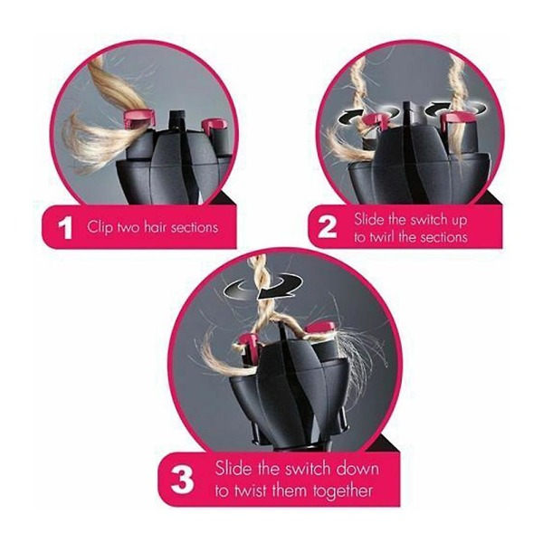 TG Dam Mini Elektrisk Hårfletter Twist Styling Tool Sort
