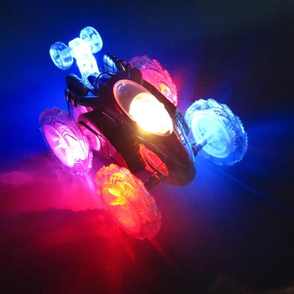 Fjernstyret Stuntbil til Børn | 360° Roterende RC-Bil med LED-Lys - Ideel til Gaver