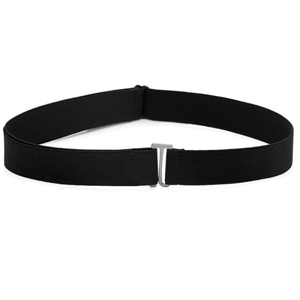 Osynligt Bältesspänne Plast Elastiskt Bälte Dam & Herr Justerbart Svart 3*105cm