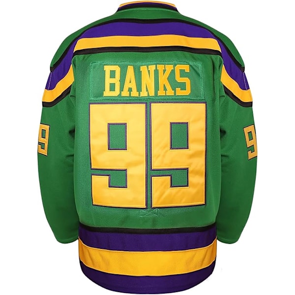 Miesten Mighty Ducks 96 Charlie Conway 99 Adam Banks 33 Greg Goldberg Elokuva Jääkiekkopaita Vihreä 99 S