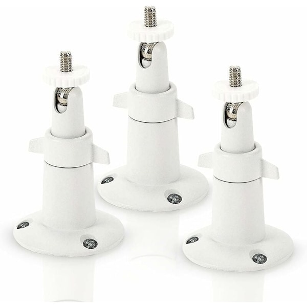 Metallväggfäste för Arlo Smart Security Camera - Justerbart inomhus-/utomhusfäste för Arlo-kameror och andra kompatibla modeller (3-pack, vit)
