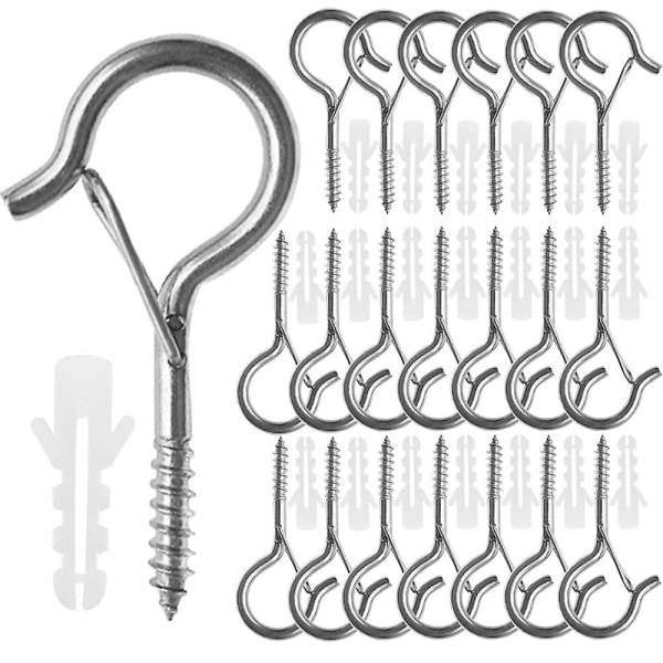 20 kpl Q-koukkuja Ruuvikoukut Ulkona Jousivalo Turvallisuus