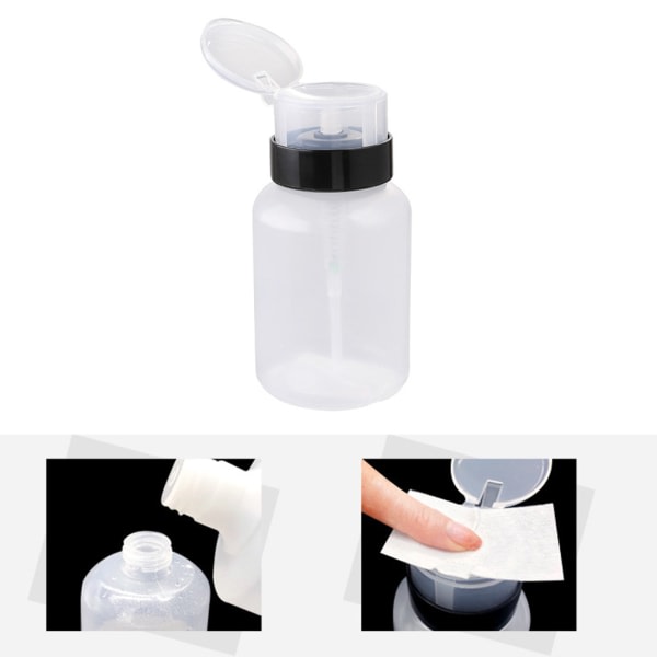200 ml gennemsigtig Push Down Tom flaske Press Pump Dispenser Neglelakbeholder
