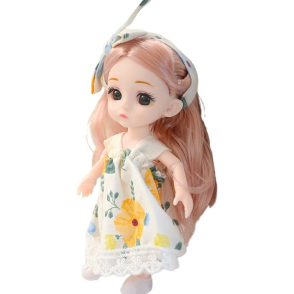 H?rlig Mini-nukke avaimenperä Mini-nukke avaimenperä miniatyyriprinsessan Miniatyyri nukelle vaatteilla Roolipeli Nukke C null - A