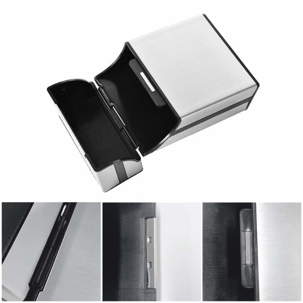 2 stk lette etui, grå sølv cigaret i aluminium