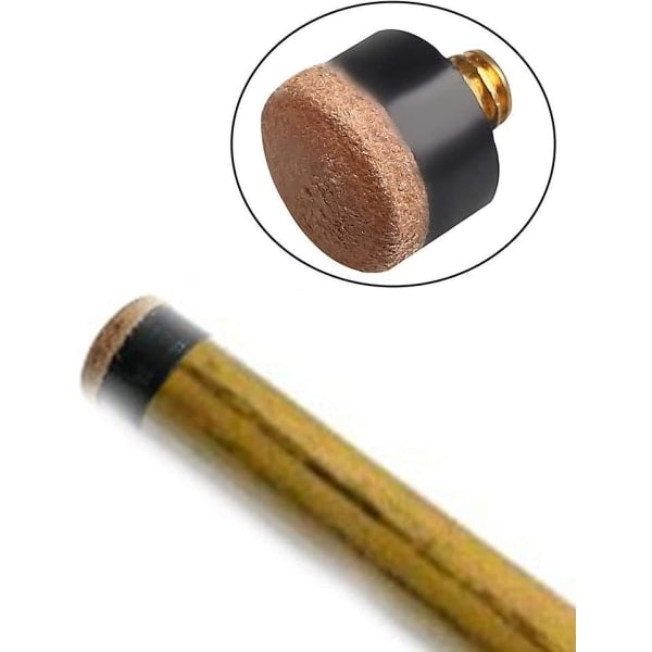 Galaxy Ruuvikiinnitteinen kärki 10 mm, 20 kpl Pool- ja Snooker-tikun kärjet Kovaa nahkaa (ruskea)