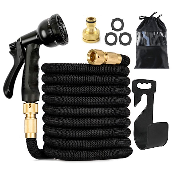 Hage plast høytrykks bilvask vannpistol magisk automatisk teleskopisk vannslange hage hagearbeid vanningsslange D6 European standard*7.5m set (25FT)