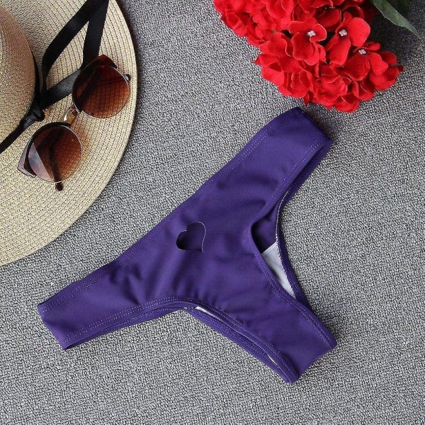 Sexig Stretchig Dam Bikiniunderdel Hjärtformad Utskurna Badkläder Strandkläder Strumpor