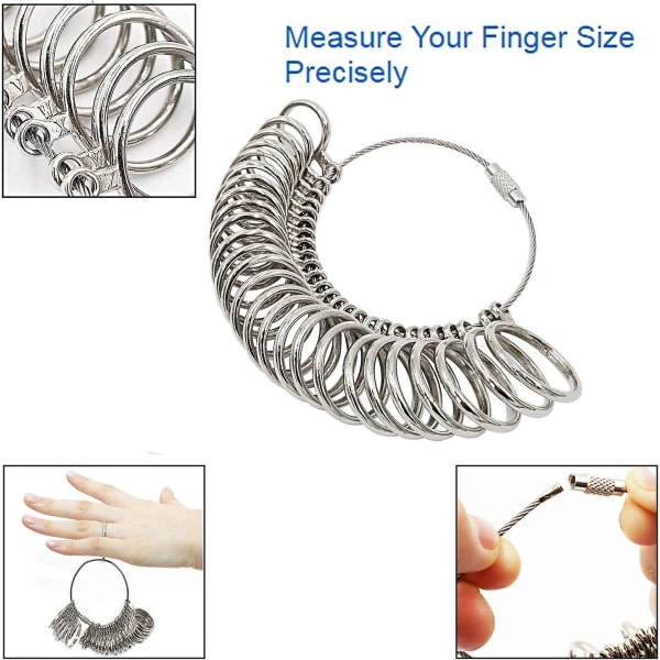 Galaxy 4 stykken Ring Sizer Tool Metall, Ring Sizing, M?tsticka Wire Wrap Ringar Verktygstillverkningssats