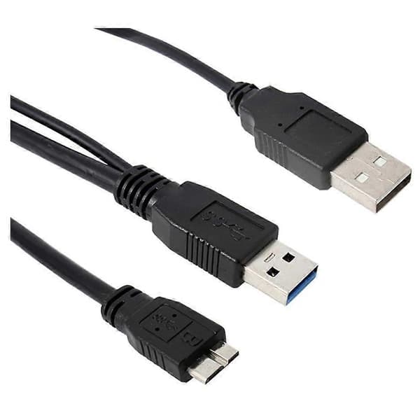 XJ-En Micro USB B 3.0 Y-Kabel Harddiskabel Sort_yux