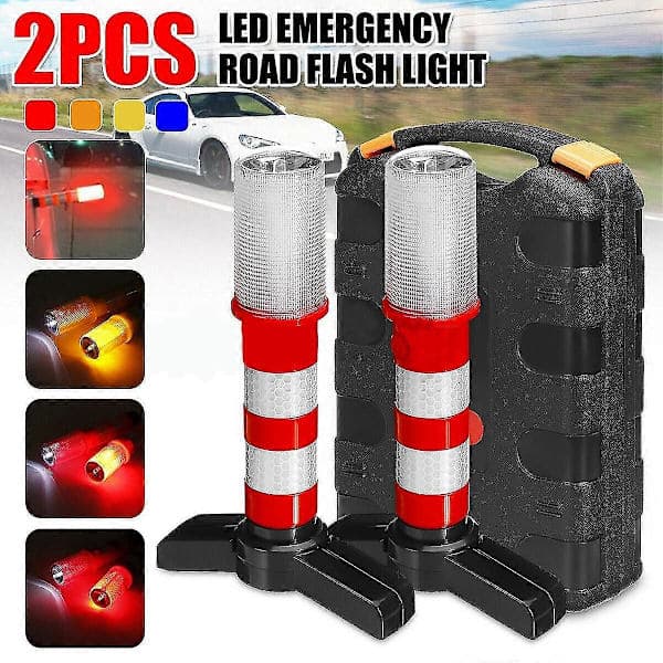 pcs LED Road Warning Flare, Roadside Beacon, Safety Strobe Orange White Orange-white Orange-white