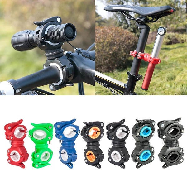 Ficklampsholder, cykel Cykel LED Lys Lommelygte Lommelygte Monteringsholder Sort og Orange