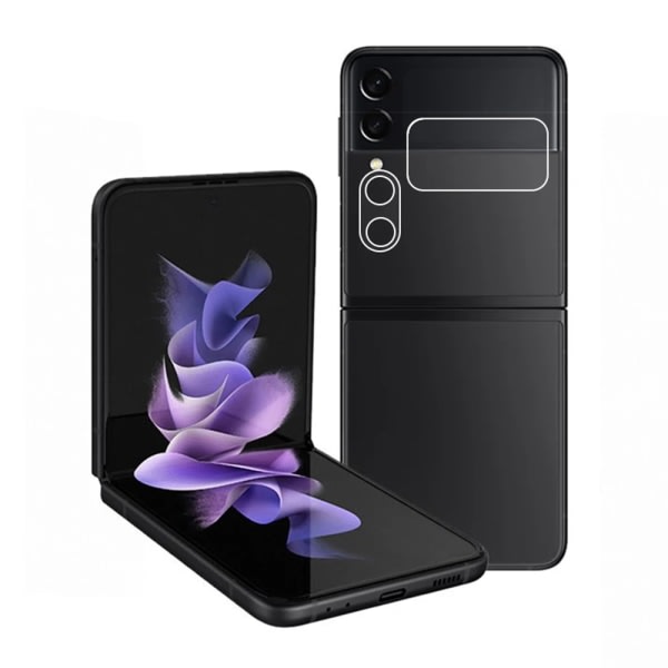 TG 2-PACK Galaxy Z Flip 3 1 sett Skjærmbeskyttelse (Bakside) Kameralinsbeskyttelse Gjennomsiktig