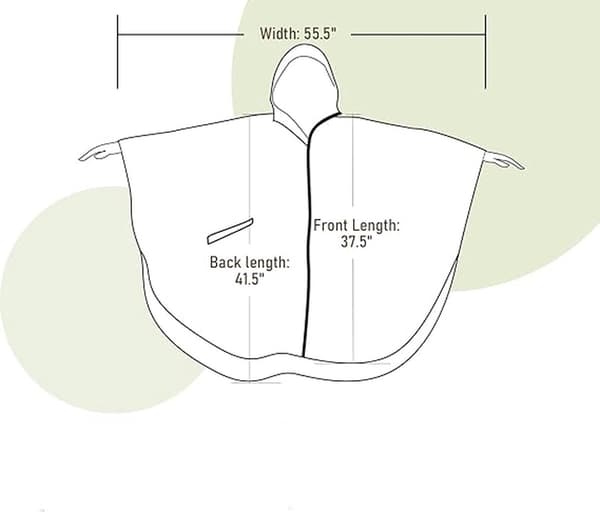 Regnrock - Poncho - Unisex - Huva och tryckknappsstängning - Vattentät - Blå - Hög kvalitet