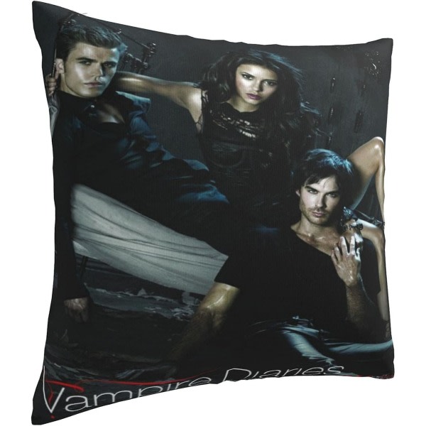 Mjuka kuddfodral örngott, The Vampire Diaries dekorativa stora fyrkantiga tvättbara kuddar för vardagsrum, soffa, sovrum, hembil