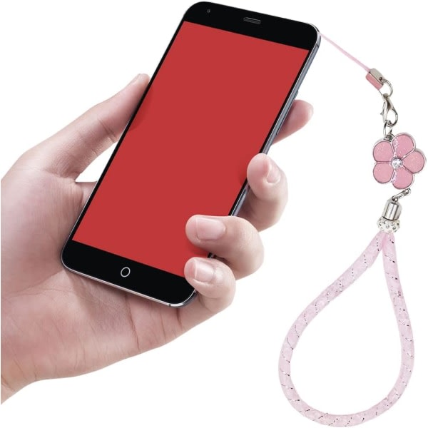 Galaxy Mobiltelefon lanyard dam rose crystal telefon etui universal pärlkedja nyckelring
