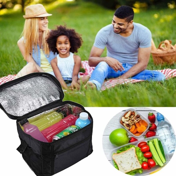 Isolerad Lunchväska, 10L Kylväska, Lunchväska för Arbete/Skola/Strand/Picknick, Röd