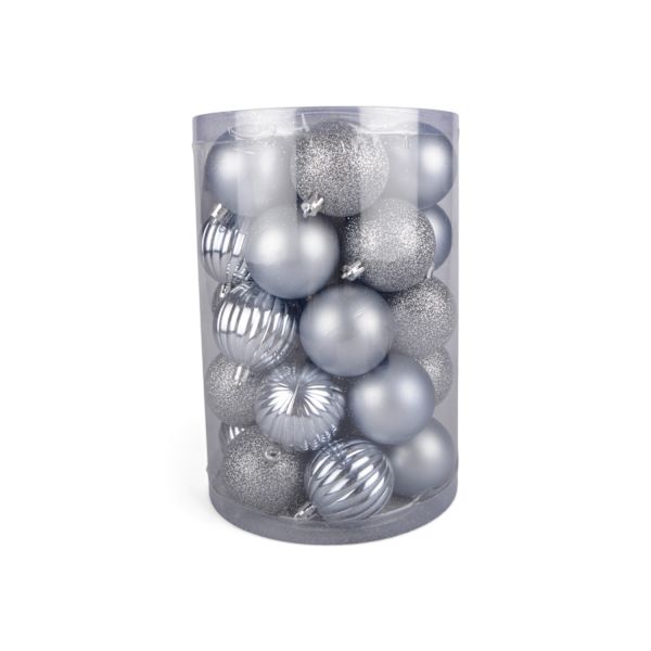 Juletræskugler 34 pak Silver Silver