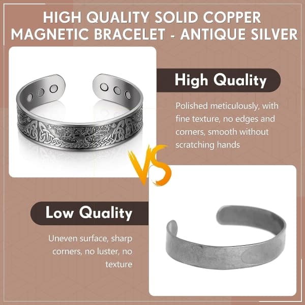 TG Kobber Magnetisk Armbånd til Mænd Kvinder Kobberarmbånd Solid Manschet