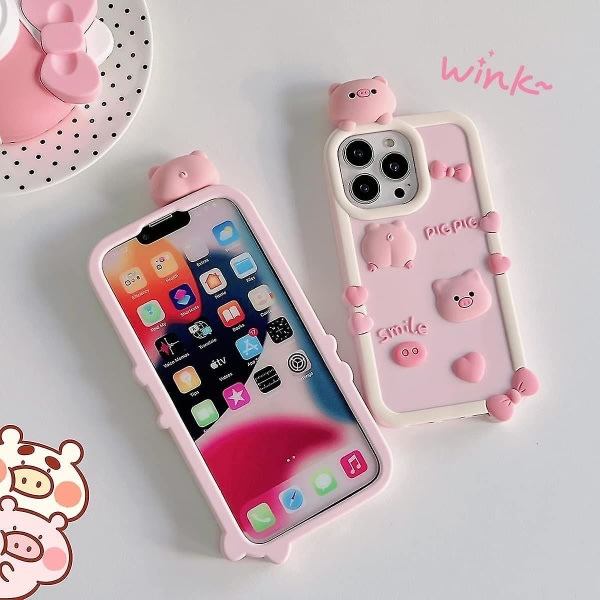 Söt rosa valp gris iPhone 13pro/14Promax phone case
