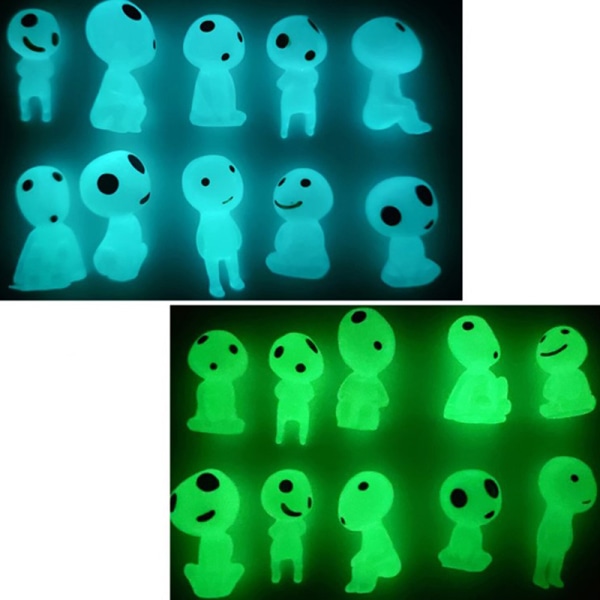 Luminous Tree Alves-nukkepuut Metsänhenki Prinsessa Mononoke Mini Fi Sininen&Vihreä 20 pcs Blue&Green