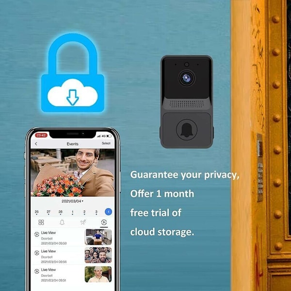 1 st Trådlös Fjärrkontroll Video Dörrklocka Smart Hem Intercom HD Mörkerseende Wifi Laddning Smart Dörrklocka Tvåvägs Samtal APP Kontroll av DEBUNS