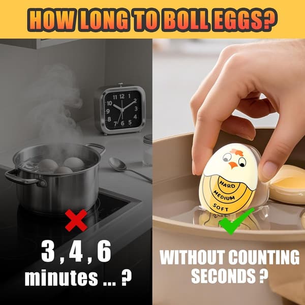 Egg Timer - Fargeendrende Egg Timer - Eggkoker - 2 Stykker - Kjøkkentimer - Egg Kjøkkentimer