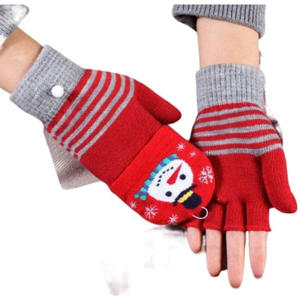 Galaxy Warmers fingerlösa julhandskar Tecknat mönster stickade flip top handskar färg 4