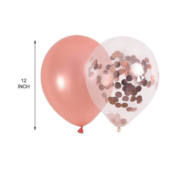 Roséguld Födelsedagsdekorationer inkluderar Grattis på födelsedagen Banner Konfetti Folie Ballong Roséguld