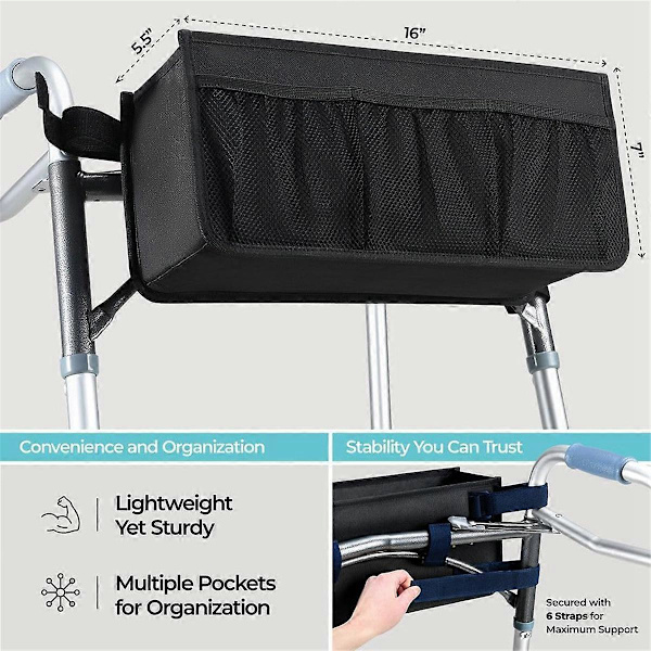Rollator Kurv Rollator Taske Vand Rollator Kopholder Rollator Kurv til Sammenklappelig Rollator Foldbar Rollator S