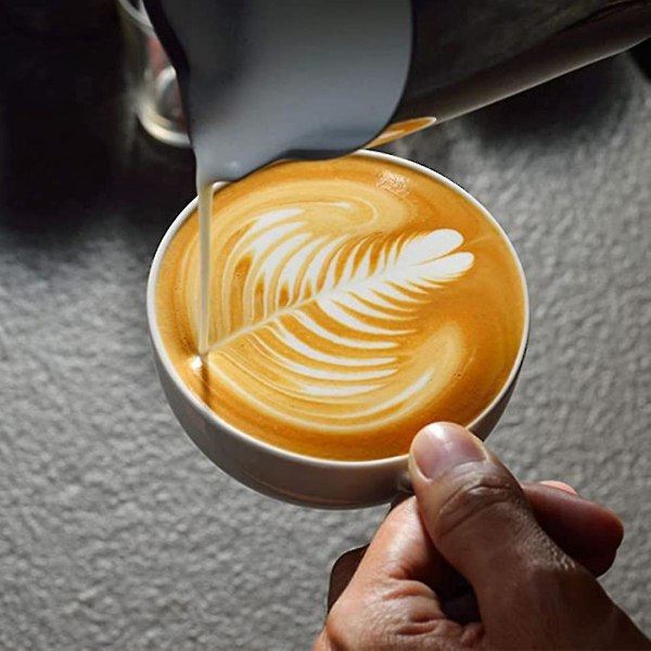 1 sæt Mælkeskummende kande 12 oz/350 ml, dampkande i rustfrit stål