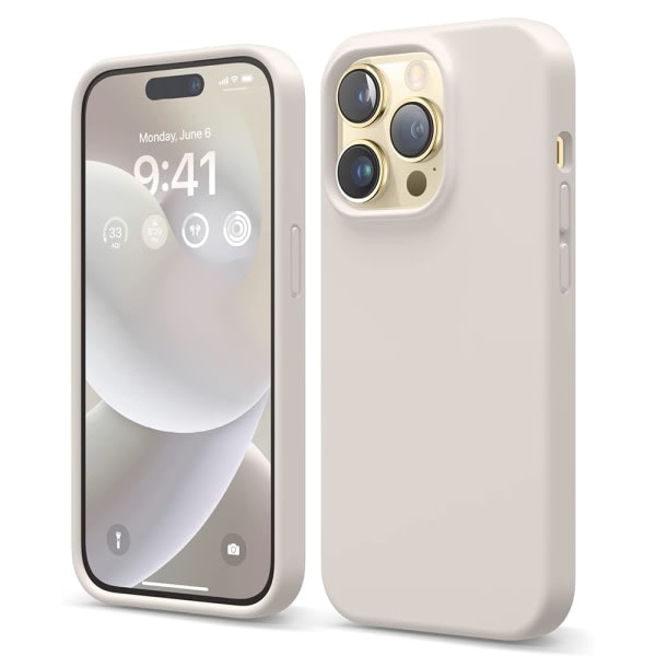 TG iPhone 14 Pro - Tunt & Smidigt Skyddsskal i Silikon ljusgrå