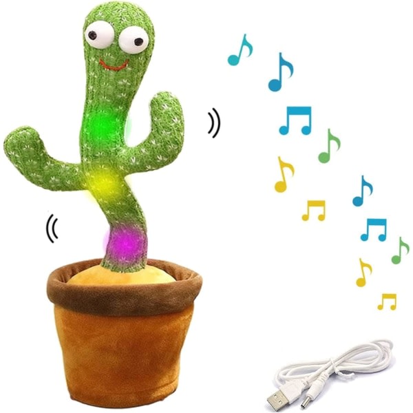 Swing Electric Singing Cactus Toy, Repeter hvad du siger Opladningsbar Cactus Plyschleksak