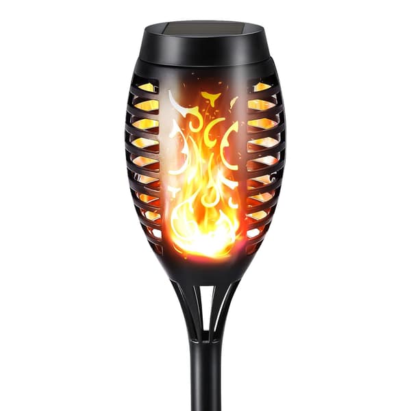 1-pack Outdoor Solar Lights, Outdoor Solar Lights with Realistic Dynamic Flame - Solar Lights for Interior, Walkways [Energy Class G] 1pcs