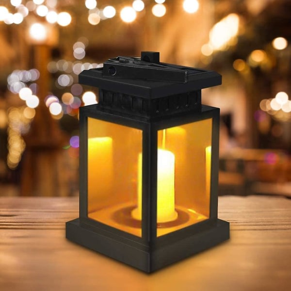Udendørs have sollampe, lys Ip65 vind- og vandtæt til haven (sort) (FMY)