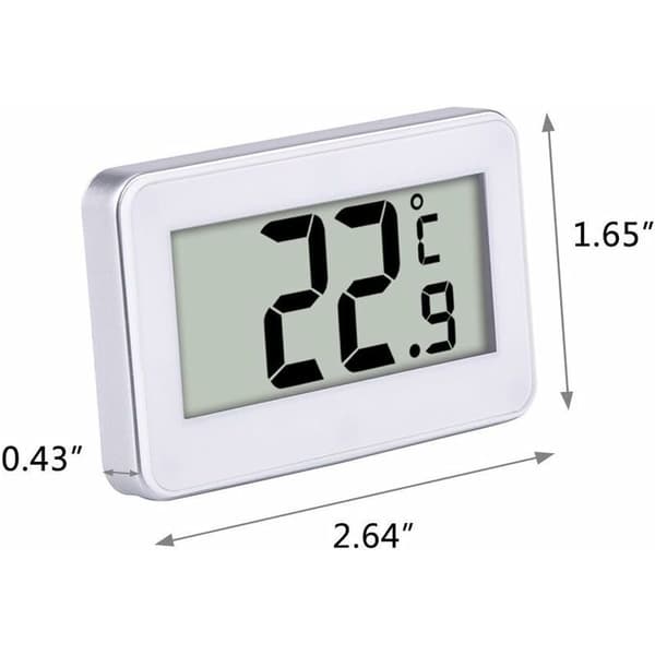 Digital Kylskåpstermometer Frys Digital Termometer och Inomhustemperaturmätare, Vit