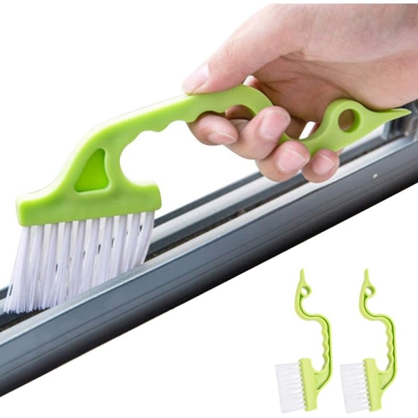 TG 4 ST Handhållna verktyg för rengöring av räfflor för dörrfönster Köksrengöringsborstar (slumpmässig färg-blå, grön, rosa)