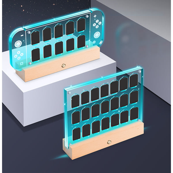Träbelyst bas för Switch-Oled/Lite - 21-i-1 Transparent magnetiskt fodral för NS-spelkort, tillbehör - B