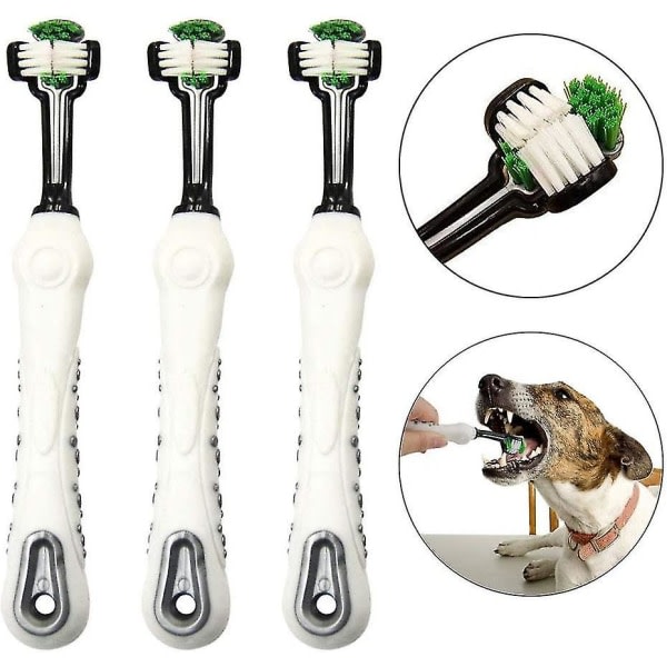 3 st husdjur 3 multi vinkel tandborste orala huvud rengöringsprodukter