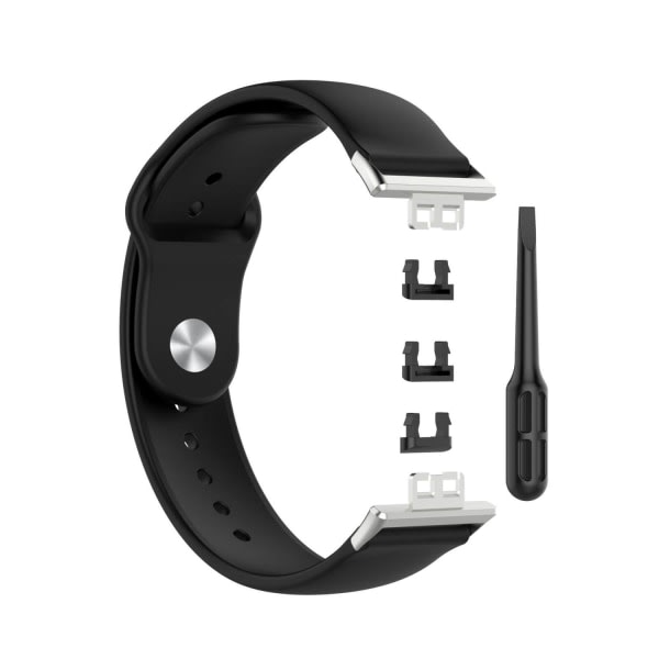 Silikonarmband Svart för 18mm Klocka/Huawei Watch Fit med Stift Svart
