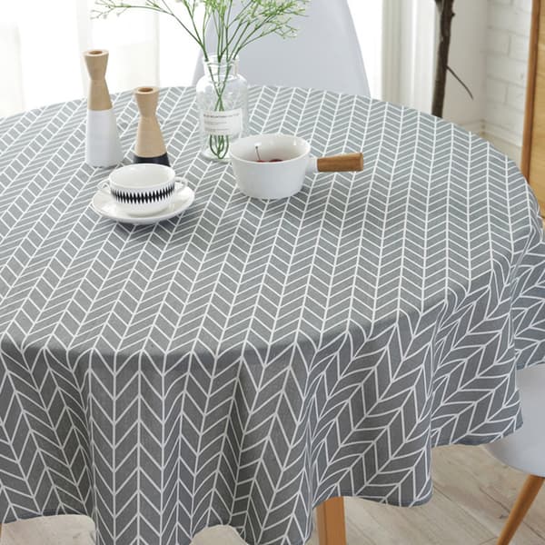 Round Vinyl Tablecloth Plastic Tablecloth Waterproof PVC Wipeable Spill-proof Oilcloth Small Tablecloths_yux