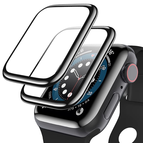 TG Apple Watch Series 7/8 41/45mm Skärmskydd PET Svart ram (3-pack) Transparent 41mm