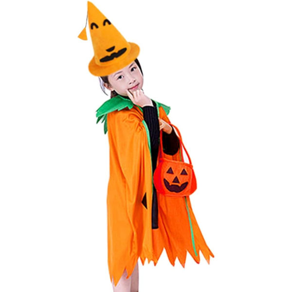 Galaxy Halloween Barn Pumpa Kläder Cape Hat Bag 3 deler