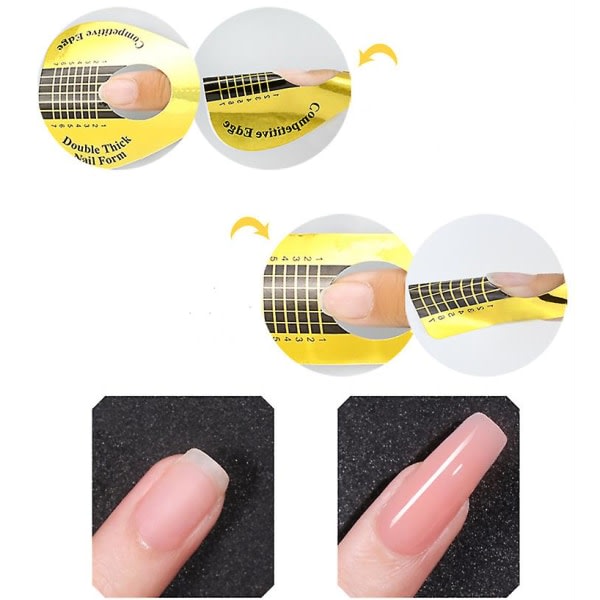 Galaxy 100 stycken rektangulära nail art Akrylförlängningsspetsar Formguideklistermärken färg 1