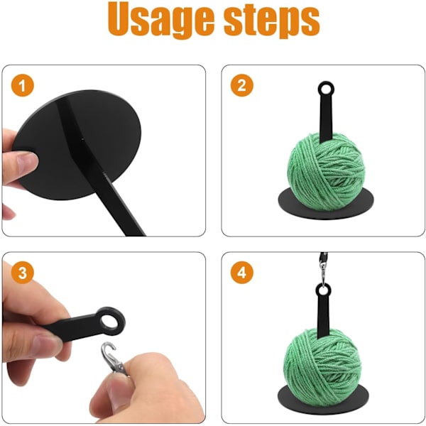 Håndleddsspinnerholder, bærbar garnholder, heklehåndleddsholder, garnholder